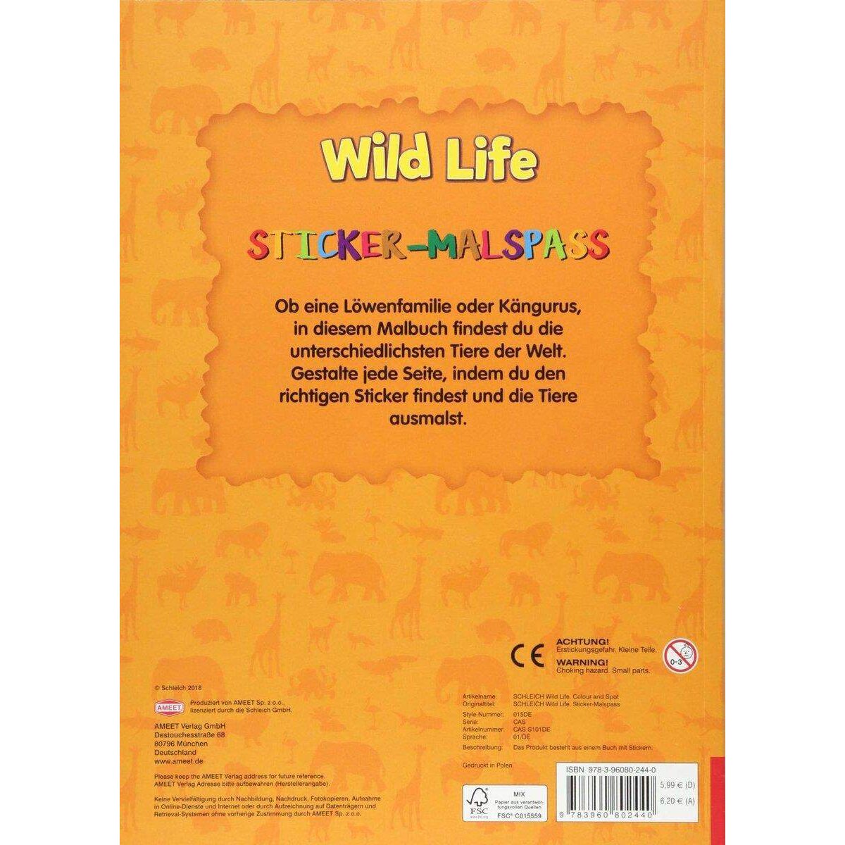 Ameet Verlag Schleich® Wild Life - Sticker-Malspaß