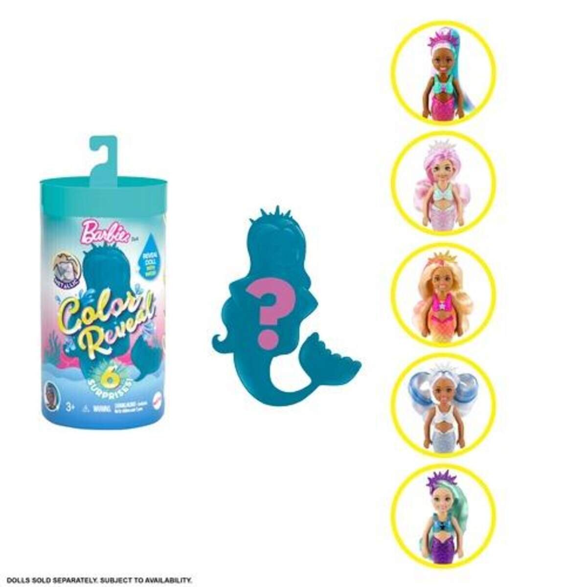 Barbie Color Reveal Chelsea Meerjungfrau-Puppe mit 6 Überraschungen