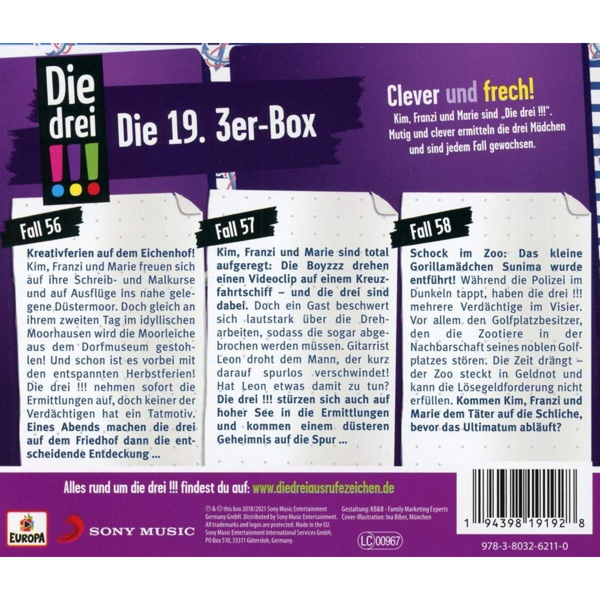 Europa Die Drei !!! 19. 3er Box mit den Folgen 56, 57 und 58