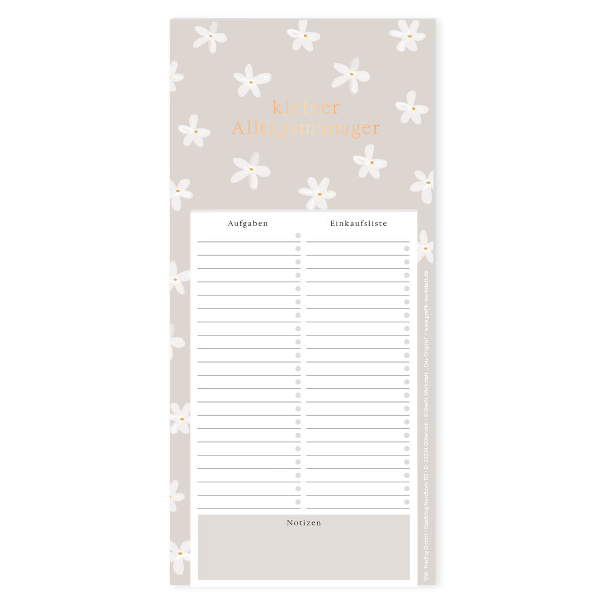 Grafik Werkstatt Magnet-Block Kleiner Alltagsmanager