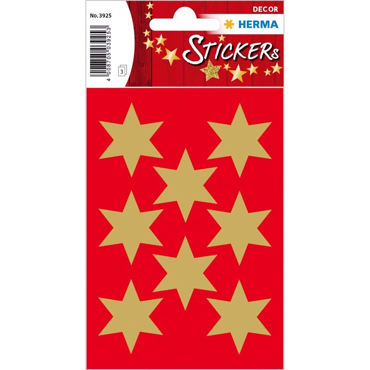 HERMA Weihnachts-Sticker Sterne, 33 mm, gold