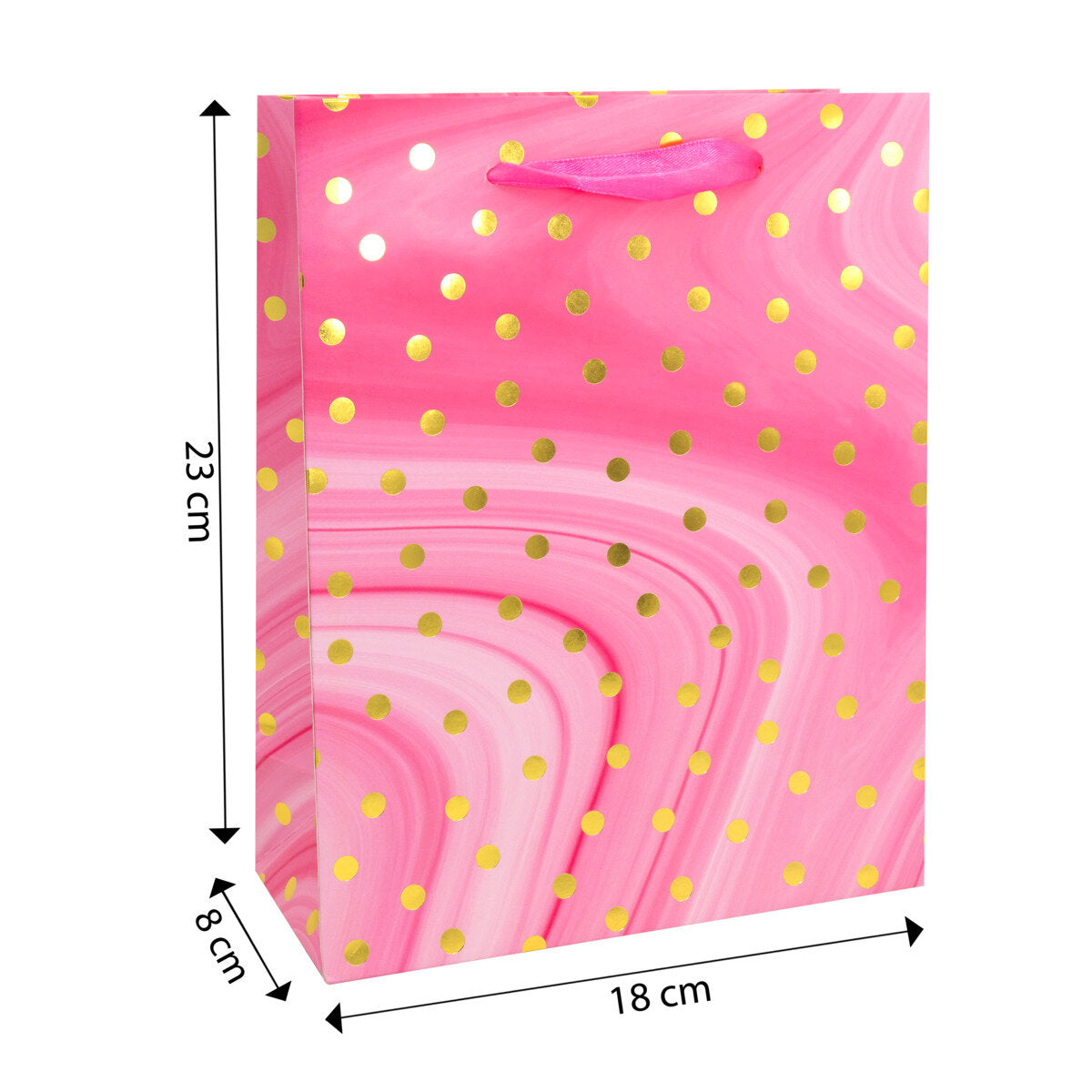 Idena Geschenktasche Dot/pink 18x23x8cm FSC-Mix