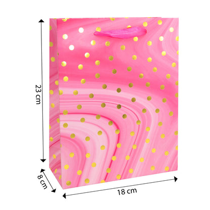 Idena Geschenktasche Dot/pink 18x23x8cm FSC-Mix
