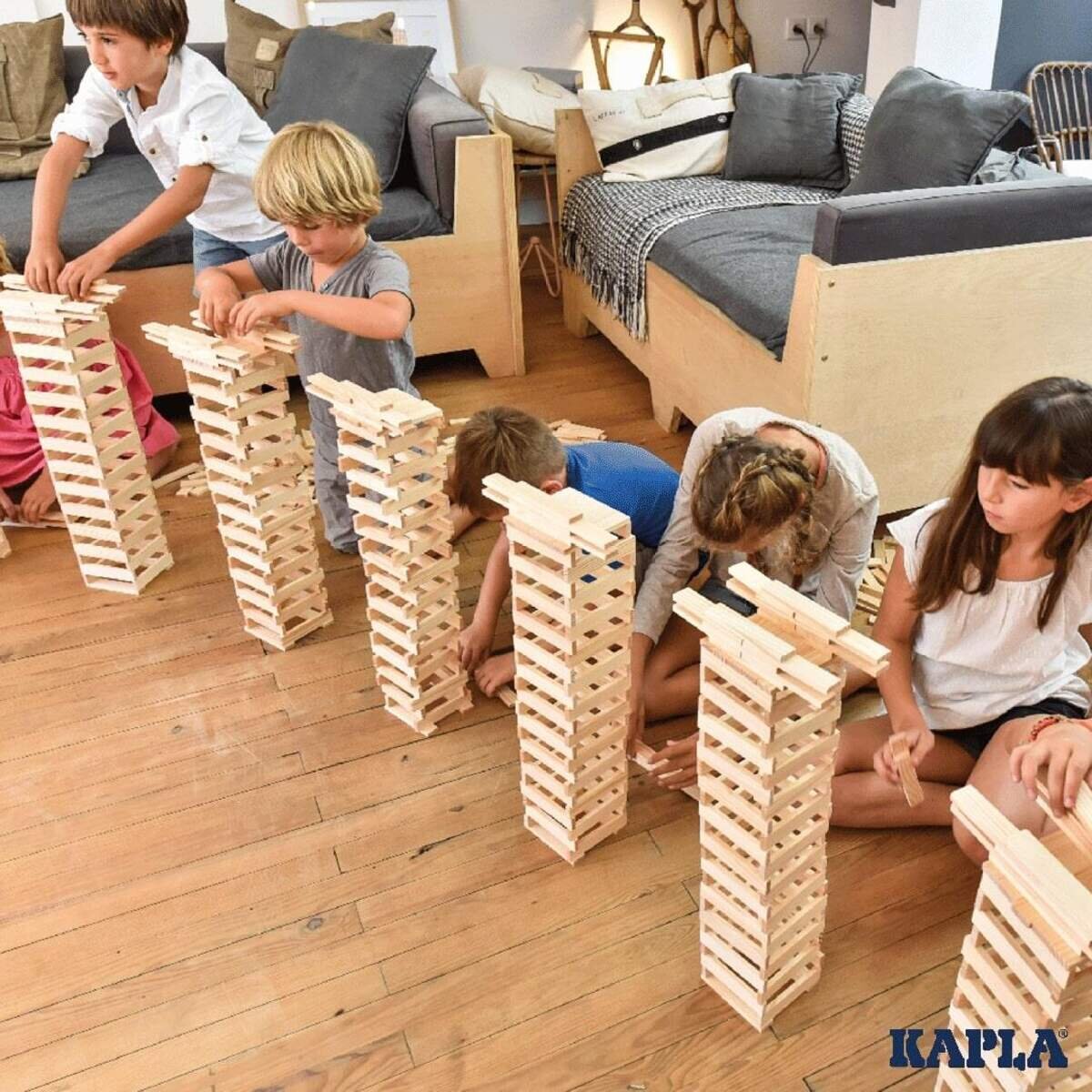 KAPLA® 1000er Box Pinienholz Baukasten Holzbausteine