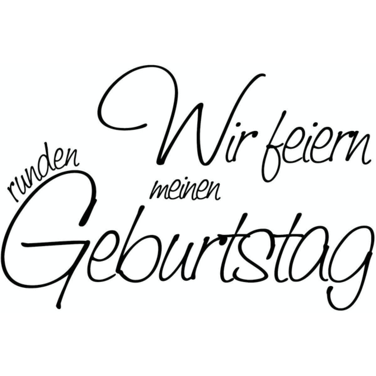 Knorr Prandell Stempel aus Holz (Einladung) 7 x 4,6 cm, Motiv: Wir feiern meinen runden Geburtstag