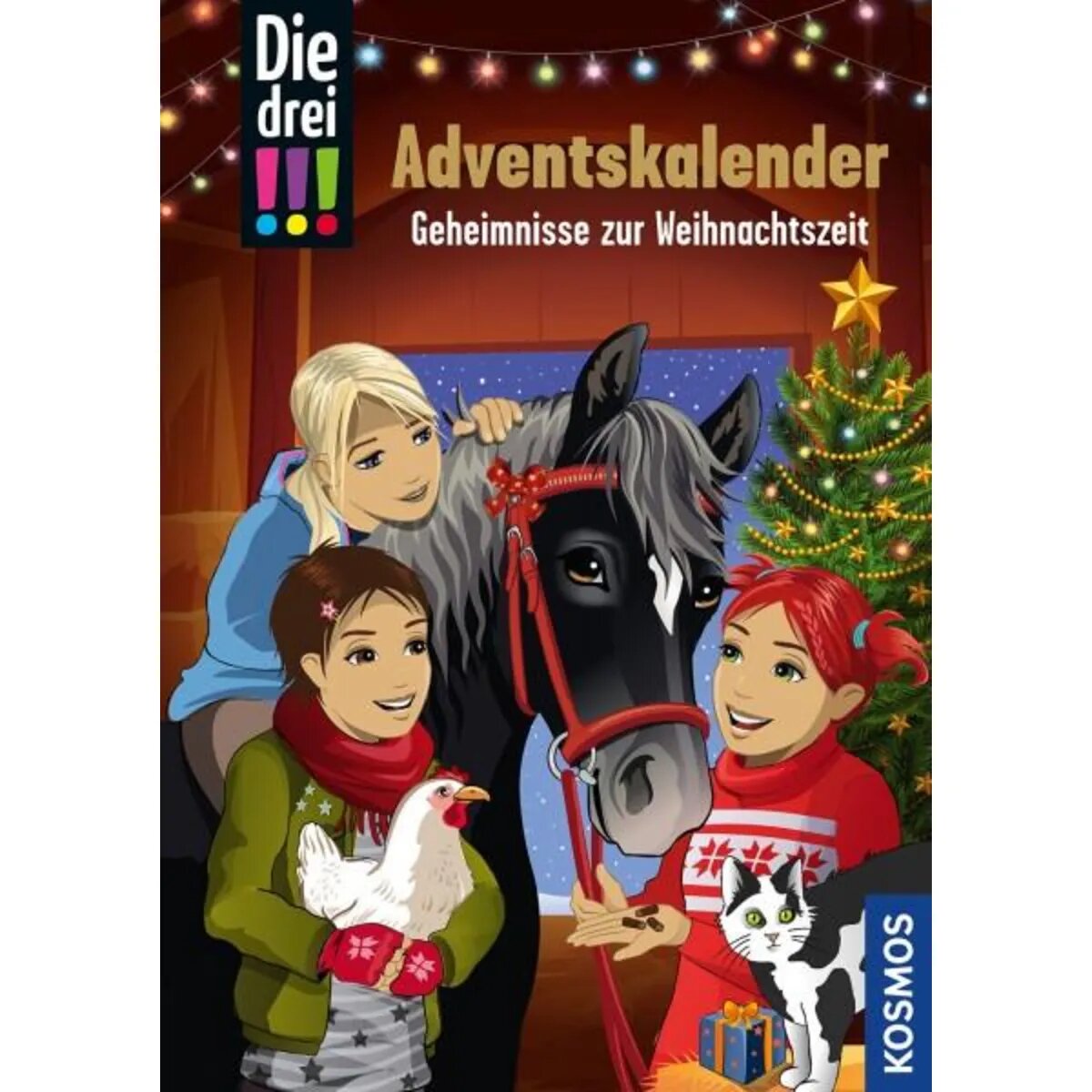 KOSMOS Die drei !!!, Geheimnisse zur Weihnachtszeit Adventskalenderbuch mit Stickern