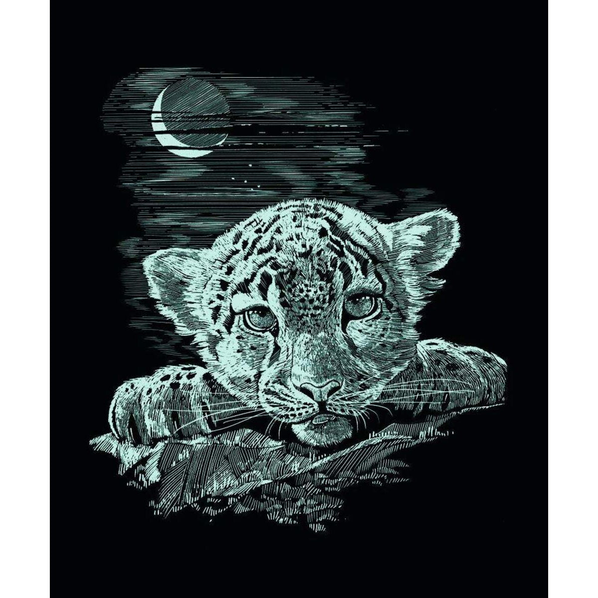 Mammut Scraper Kratzbild Fantasie, silber, 3 Stück