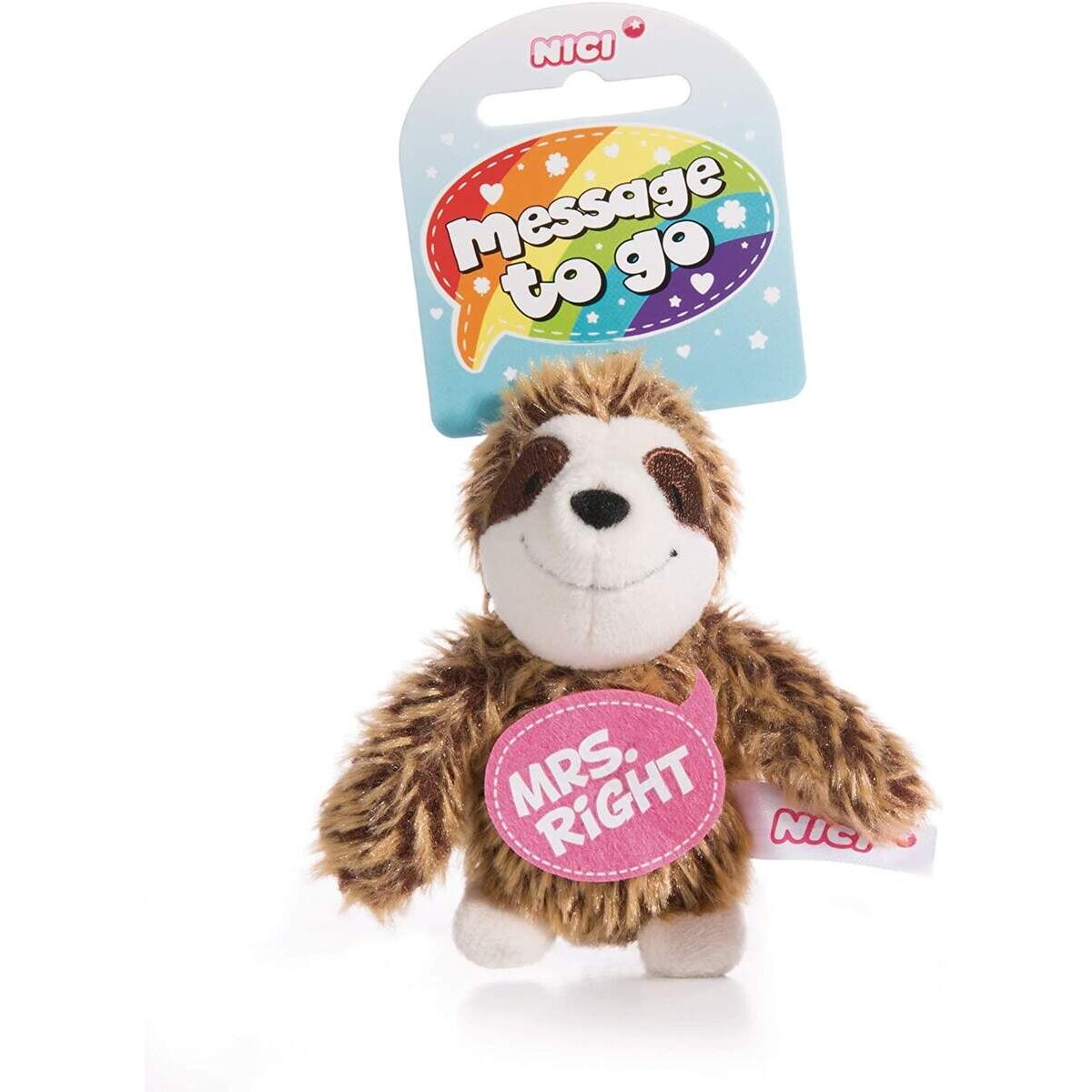 NICI Faultier Plüsch mit Loop Mrs. Right 8 cm