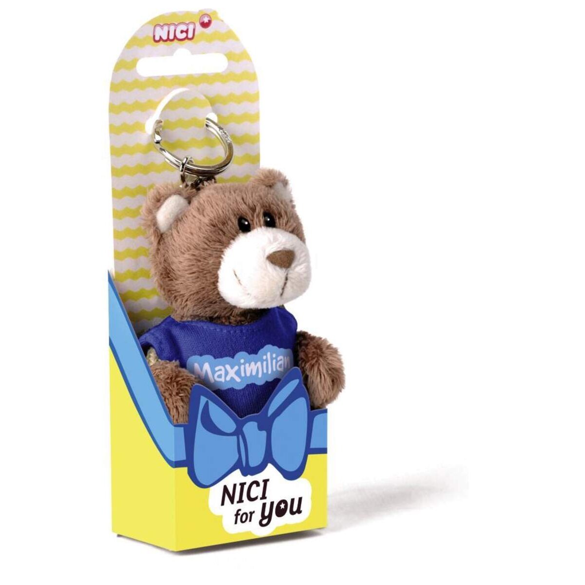 NICI for You Schlüsselanhänger Bär Maximilian mit T-shirt blau