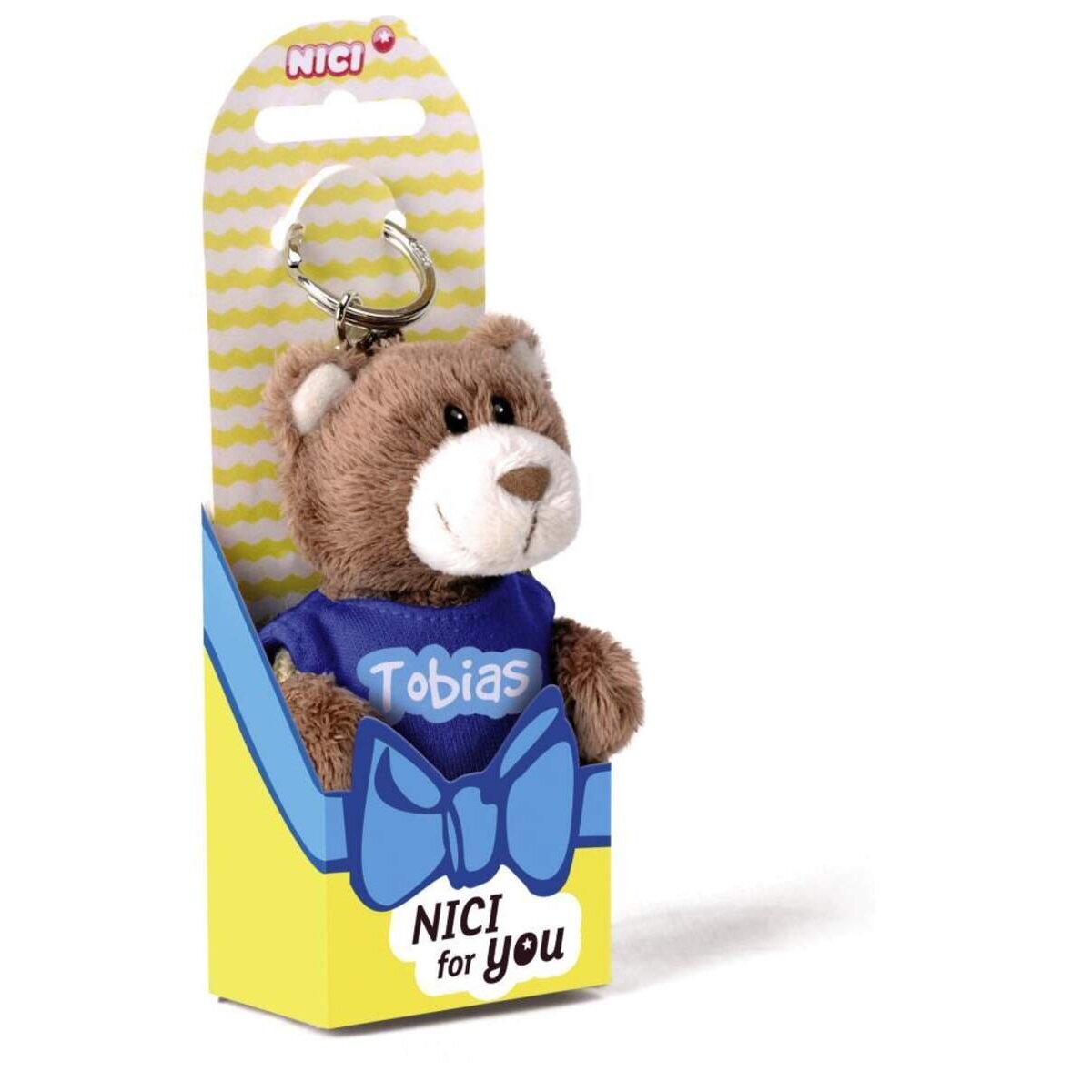 NICI for You Schlüsselanhänger Bär Tobias mit T-shirt blau