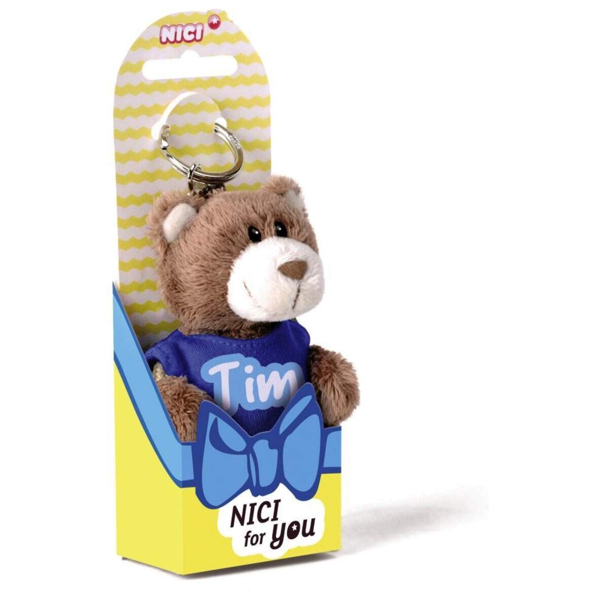 NICI for You Schlüsselanhänger Bär Tim mit T-shirt blau