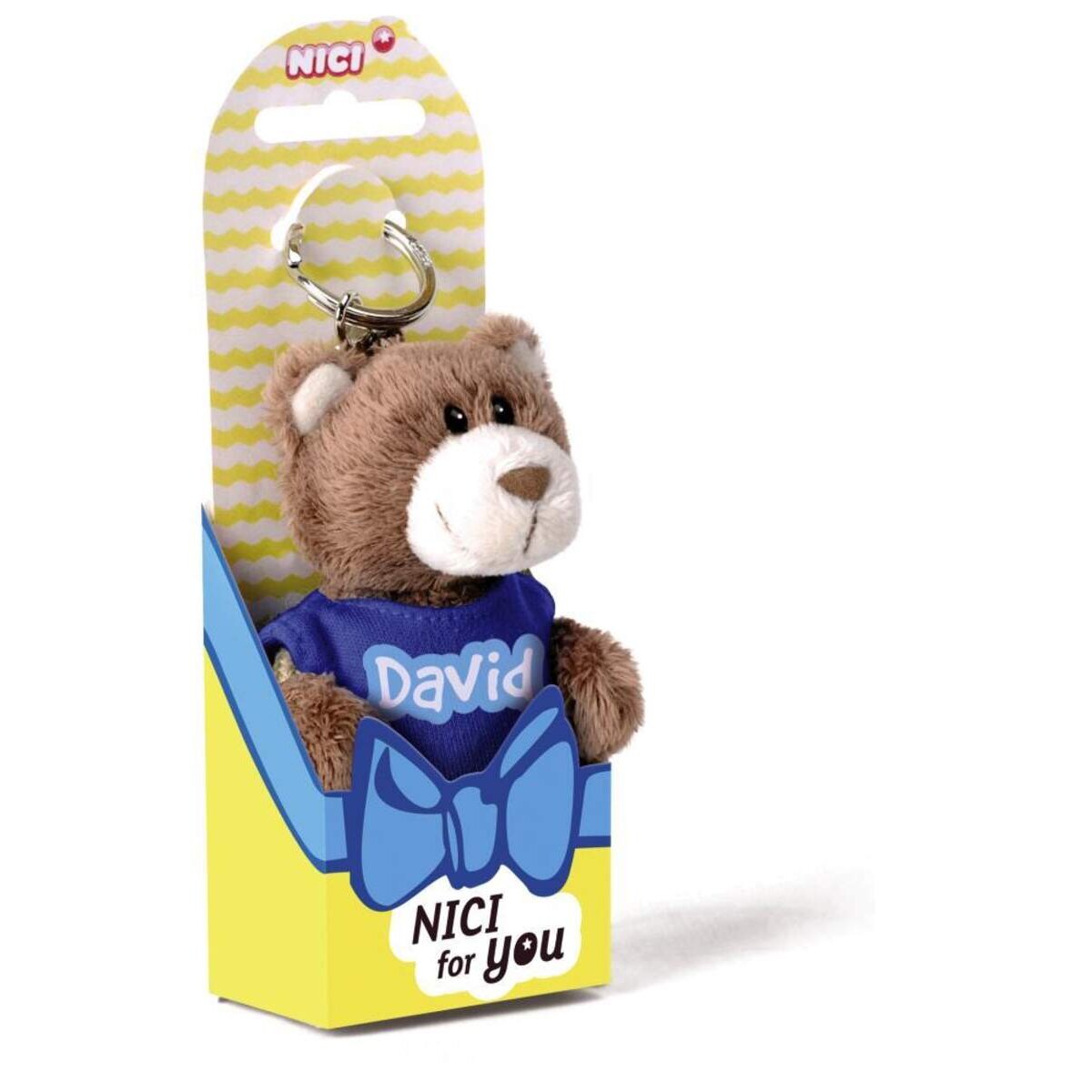 NICI for You Schlüsselanhänger Bär David mit T-shirt blau