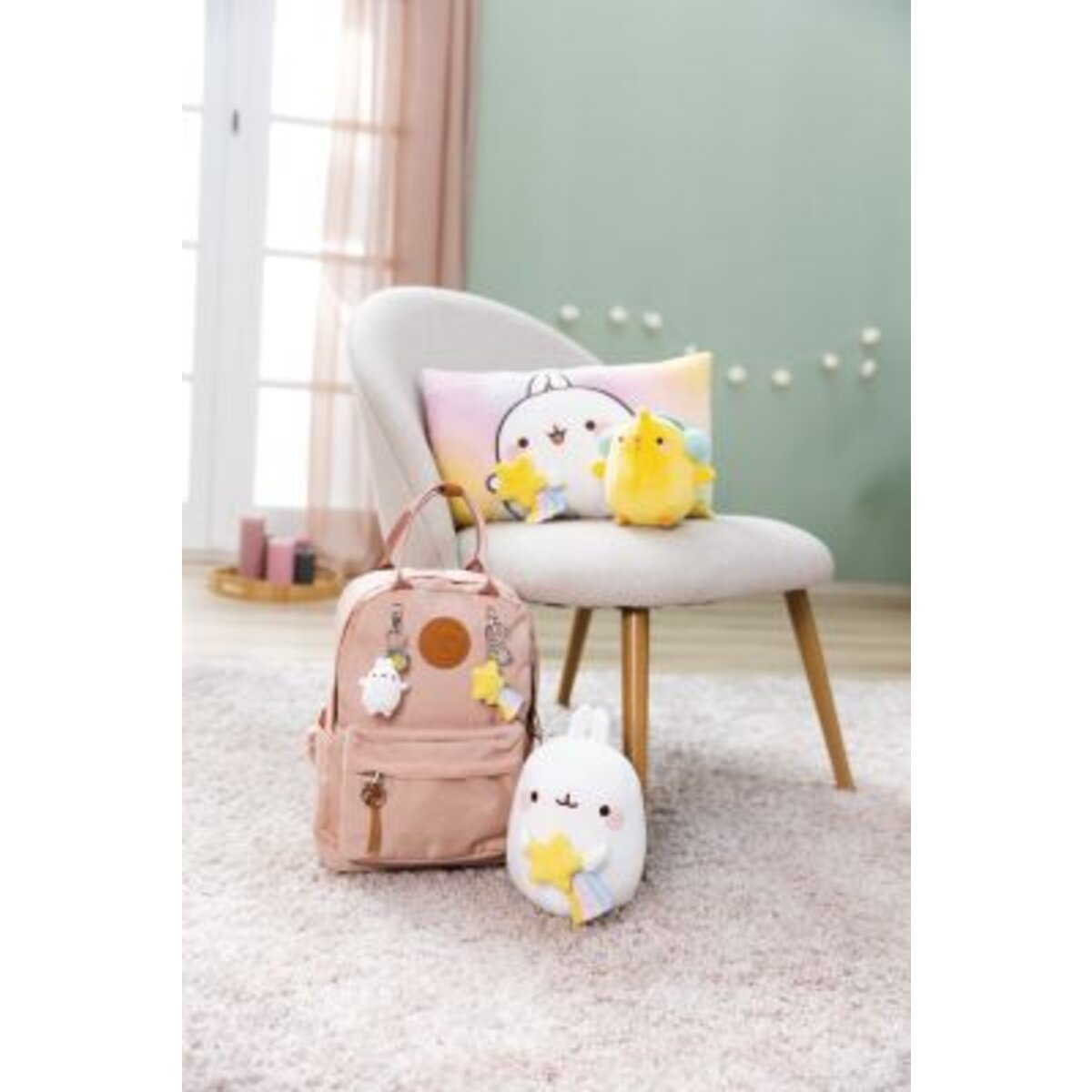 NICI Kuscheltier Molang Piu Piu Huhn 16 x 13 x 11 cm gelb türkis