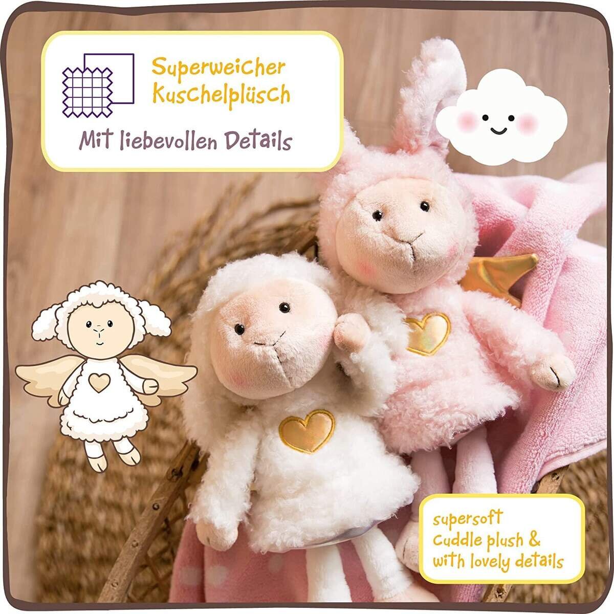 NICI Kuscheltier Schutzengel Hase La La Bunnie 30cm mit goldenem Herz & Flügeln