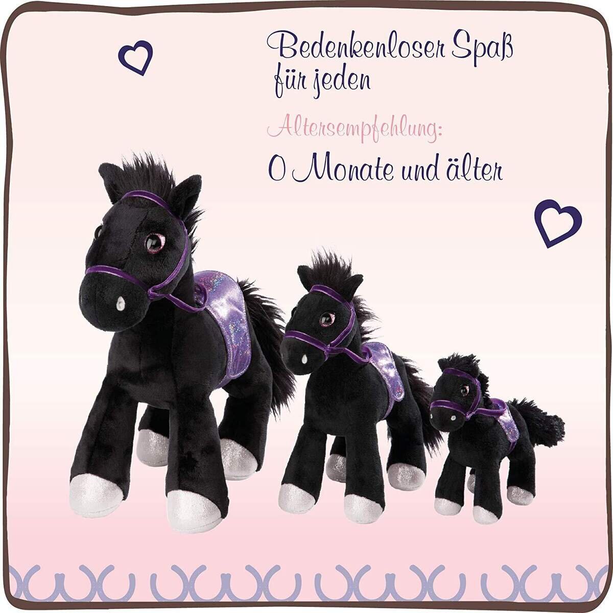 NICI Pferd Black Cassis mit Zaumzeug, 25 cm