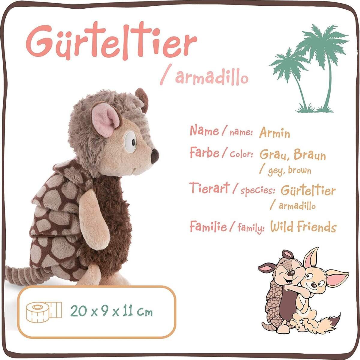 NICI Schlenkerplüschtier Gürteltier Armin, 20 cm