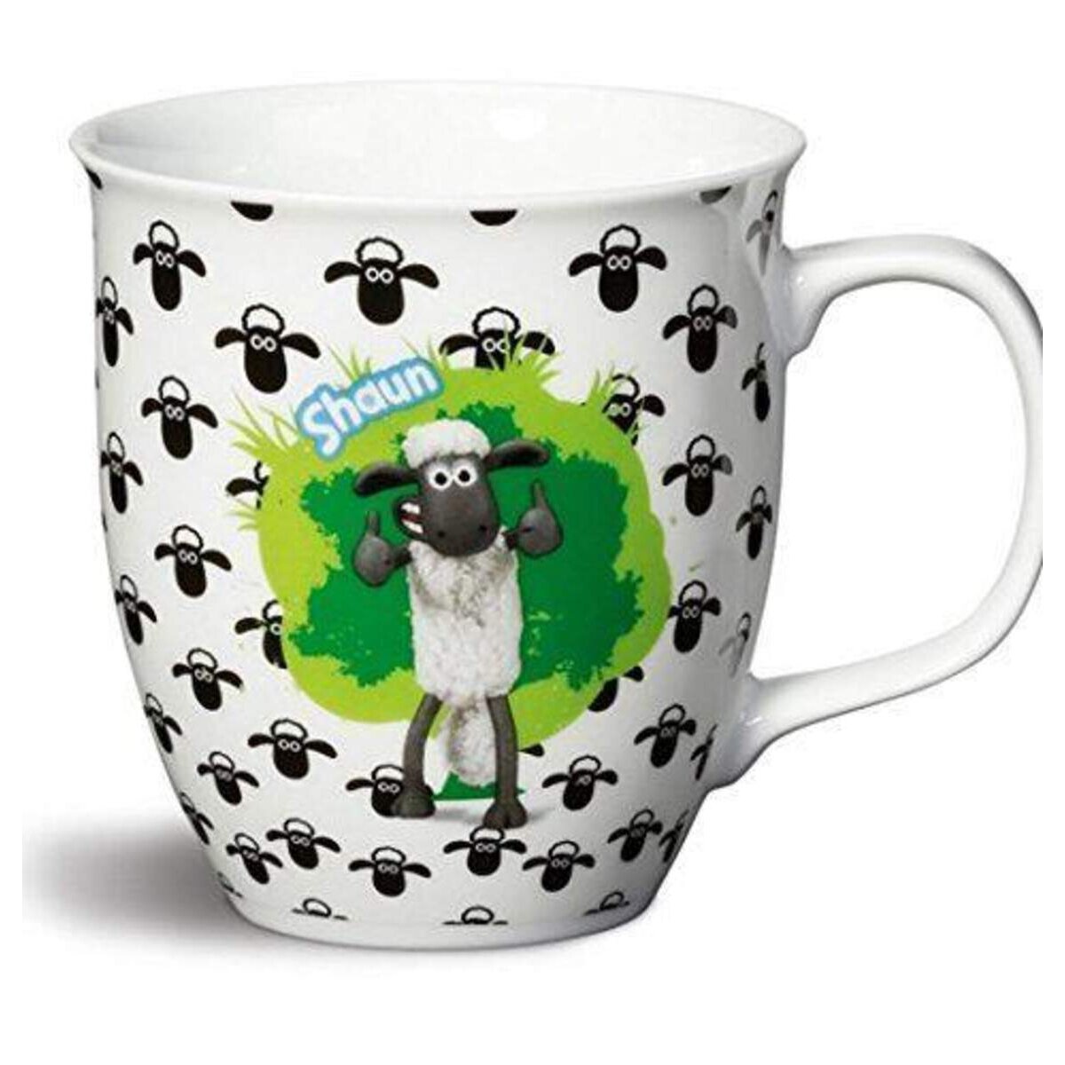 Puckator Shaun Das Schaf Porzellantasse – 300 Ml Grüne Tasse Mit Lustigem Design