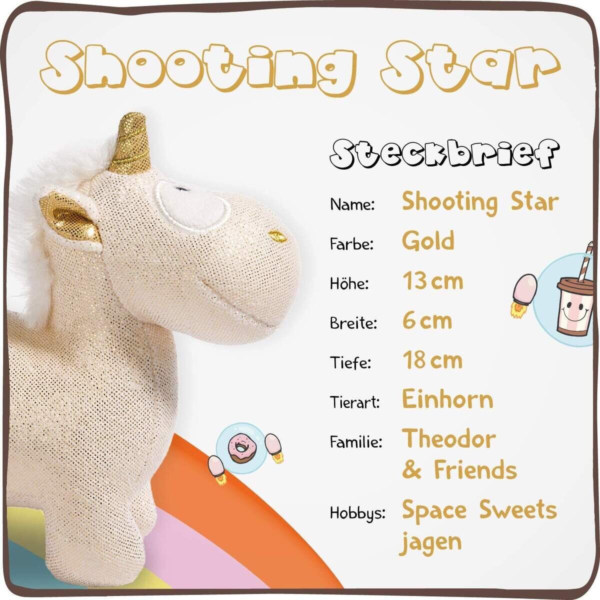 NICI Theodor Einhorn Shooting Star, 13 cm