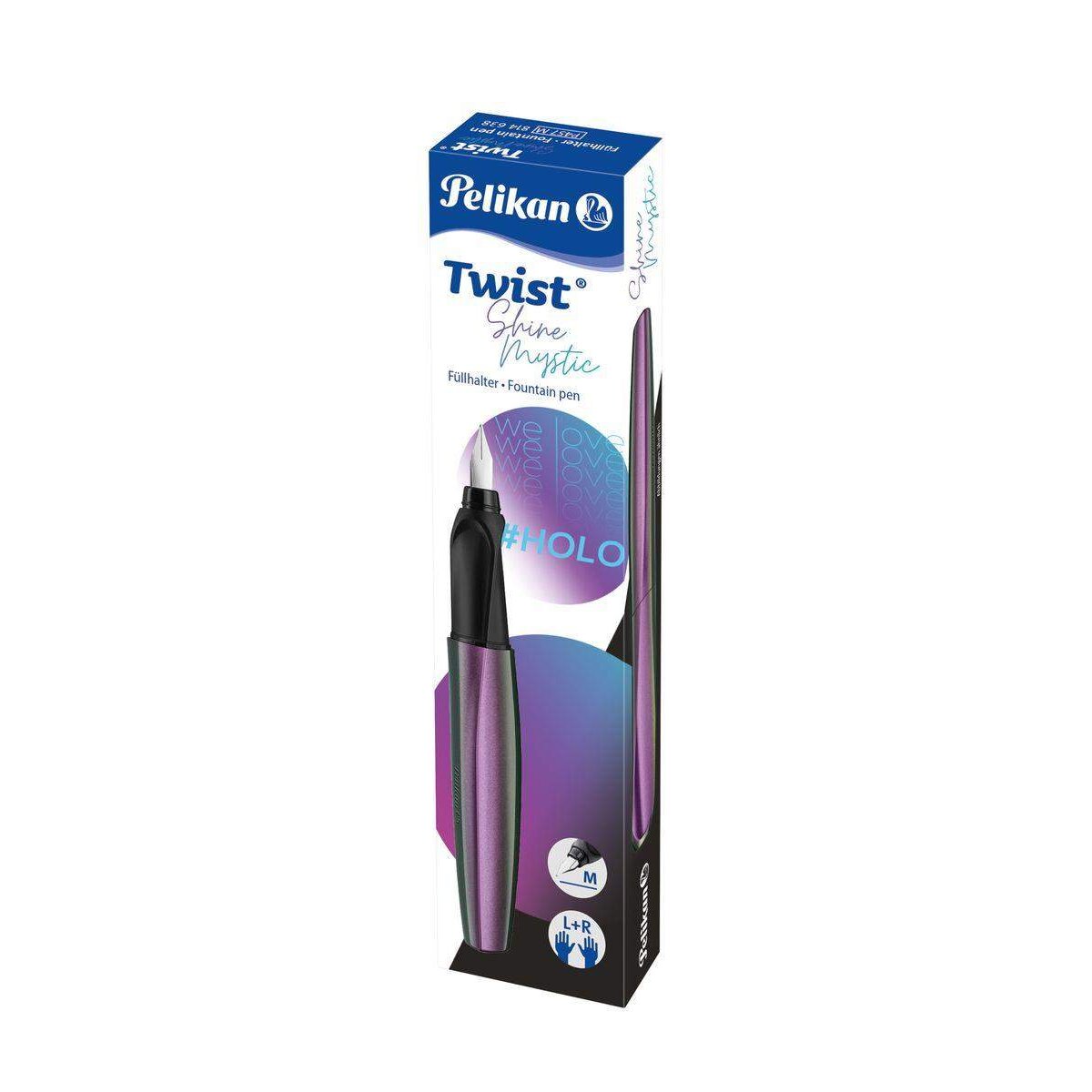 Pelikan Twist® Füller Feder M, Shine Mystic universell für Rechts- und Linkshänder