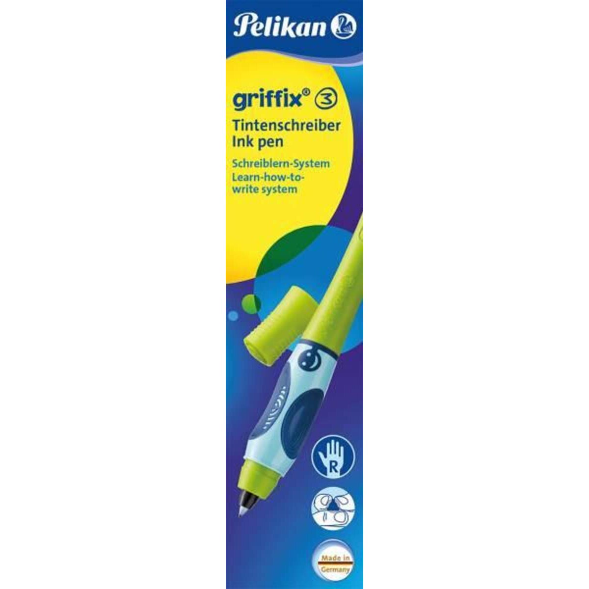 Pelikan griffix® 3 Tintenschreiber, grün, rechts, Faltschachtel