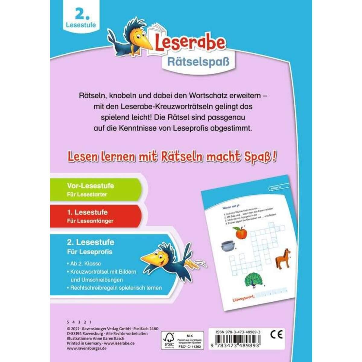 Ravensburger Leserabe: Kreuzworträtsel zum Lesenlernen (2. Lesestufe)