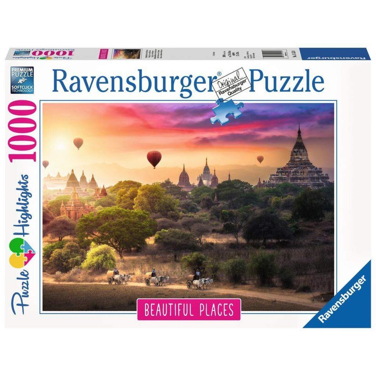 Ravensburger Puzzle Heißluftballon über Myanmar, 1000 Teile