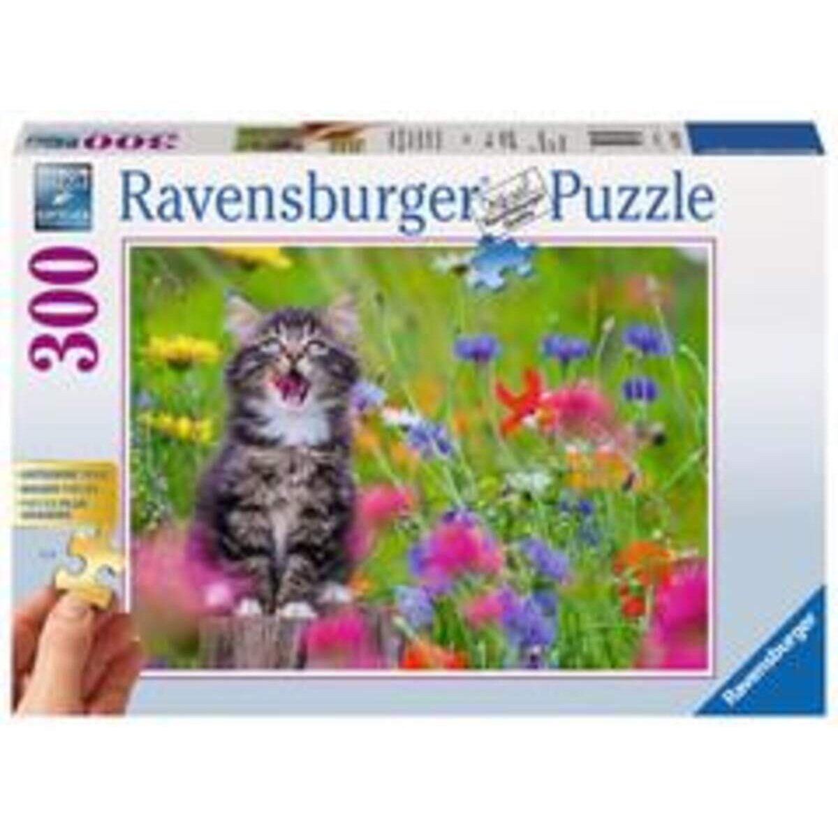 Ravensburger Puzzle Katze im Blumenmeer, 300 Teile
