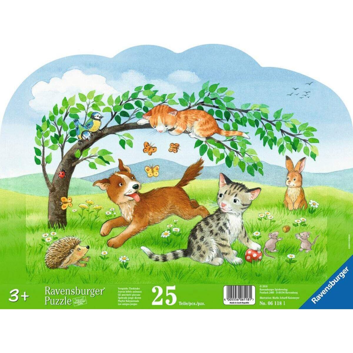 Ravensburger Rahmenpuzzles Verspielte Tierkinder, 25 Teile