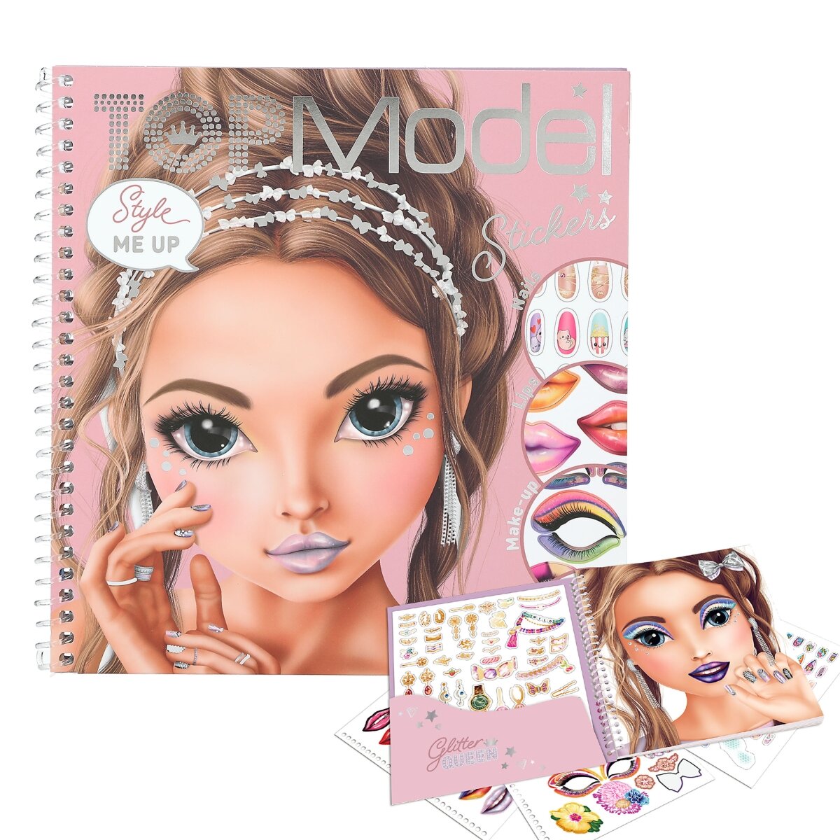 TOPModel Dress Me Up Collage Book | Malbuch Mit Stickern | 20 Seiten | Für Mädchen | Mit Stoffmustern