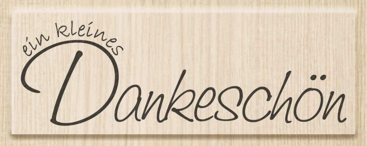 Knorr Prandell Stempel aus Holz (Danke) Motivgröße 8,5 x 1,7 cm, Motiv: Ein kleines Dankeschön