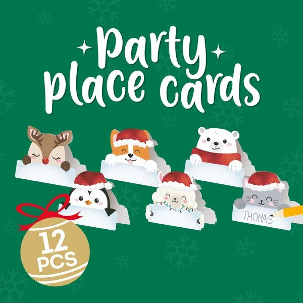Legami Set 12 weihnachtliche Tischkarten - Christmas Place Cards