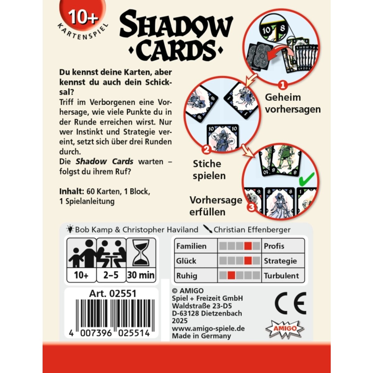 AMIGO Shadow Cards Strategie Kartenspiel mit Punkteblock (ab Sept. 2025)