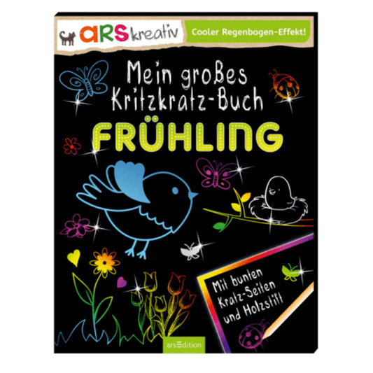 ars Edition ars kreativ Mein großes Kritzkratz Buch Frühling