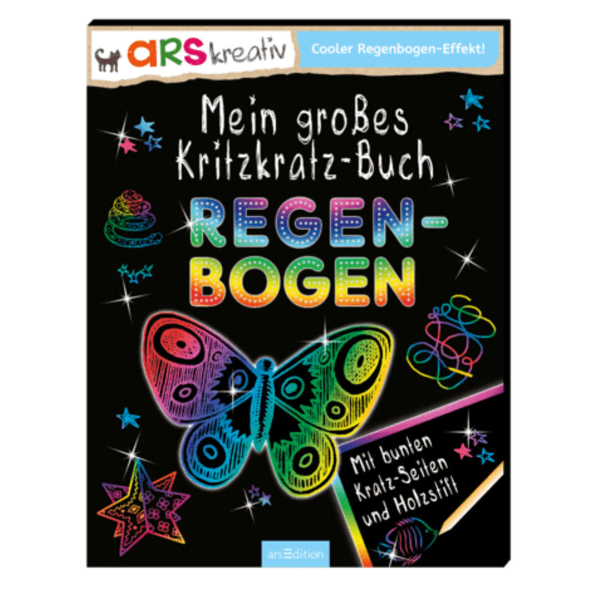 ars Edition ars kreativ Mein großes Kritzkatz Buch Regenbogen