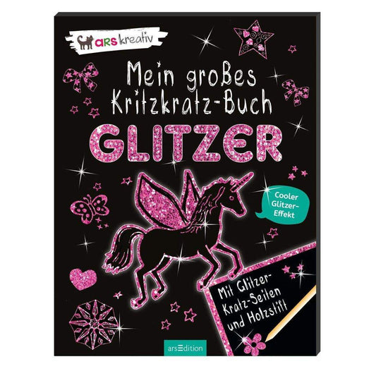 ars Edition ars kreativ Mein großes Kritzkatz Buch Glitzer