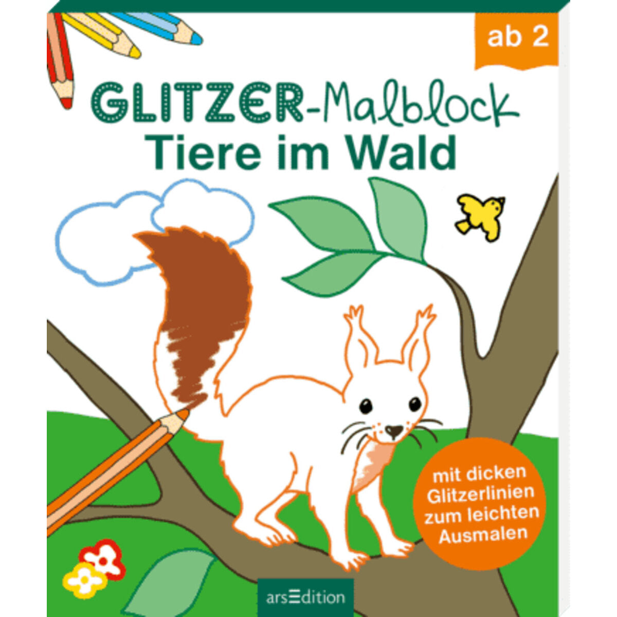 ars Edition Glitzer Malblock Tiere im Wald