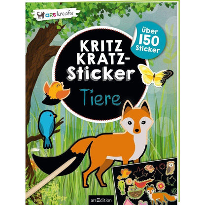 ars Edition Kritzkratz Sticker Tiere Mit über 150 Stickern