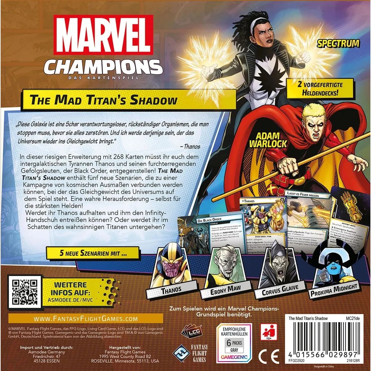 Asmodee FFG Marvel Champions Das Kartenspiel - The Mad Titan's Shadow [Erweiterung]