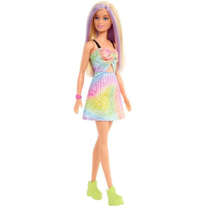 Barbie Fashionistas Puppe im Freizeitkleid, violette Strähnen