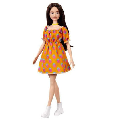 Barbie Fashionistas Puppe im schulterfreien Polka-Dot Kleid