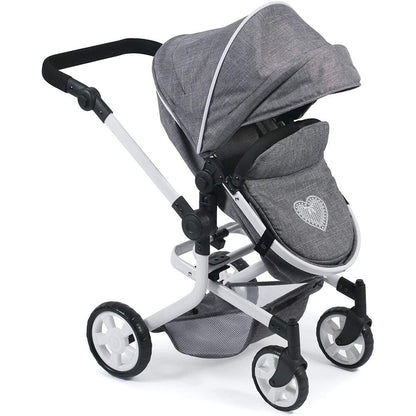 Bayer Chic Kombi-Puppenwagen "MIKA", Jeans Grey