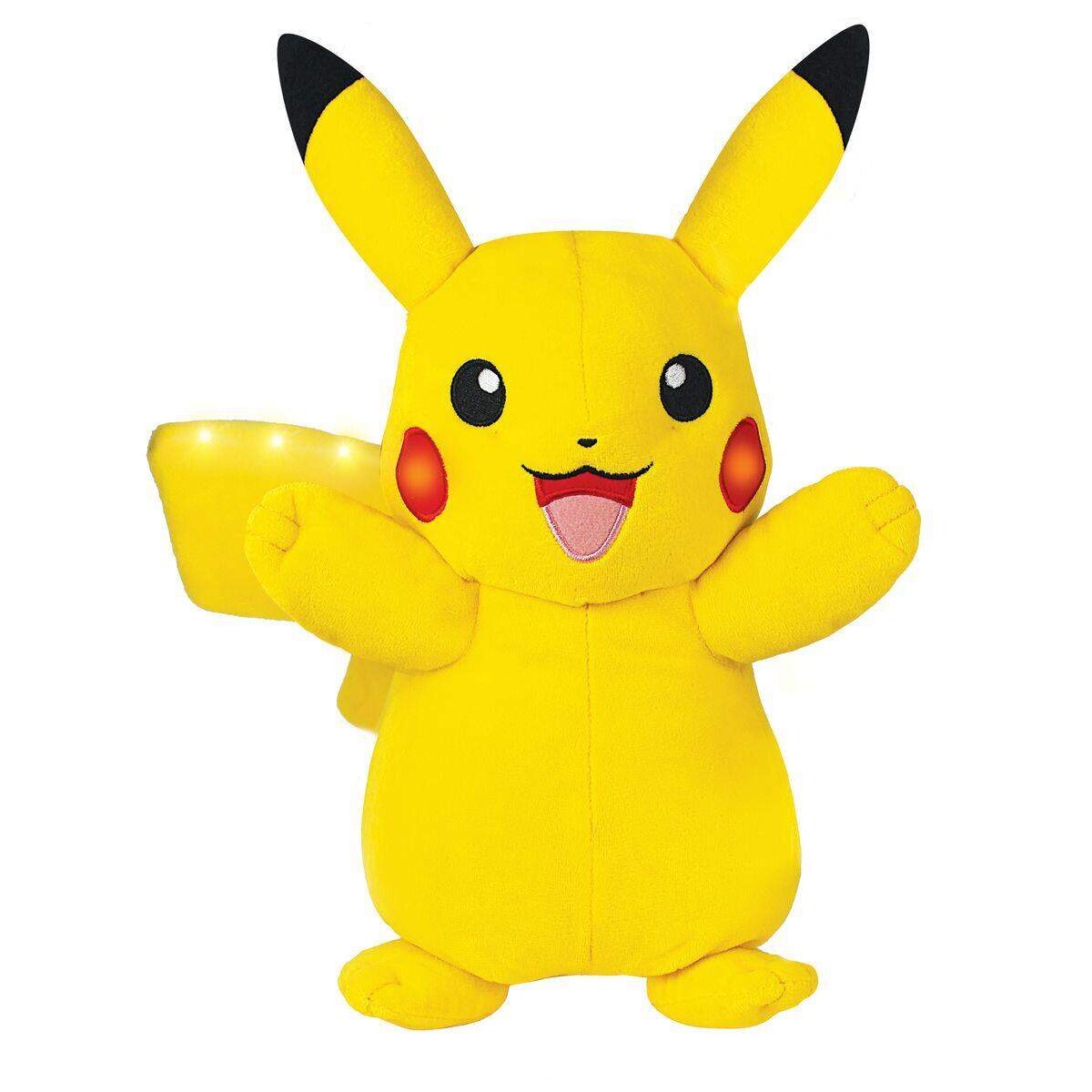 Boti Pokemon Plüschfigur Pikachu Power Action mit Sound- und Lichtfunktion, ca. 25 cm