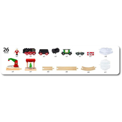 BRIO Batterie-Dampflok Weihnachts-Set