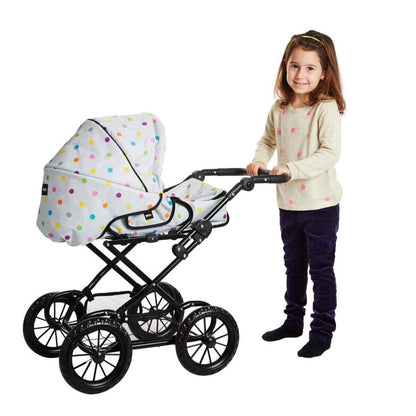 BRIO Puppenwagen Combi, grau mit Punkten