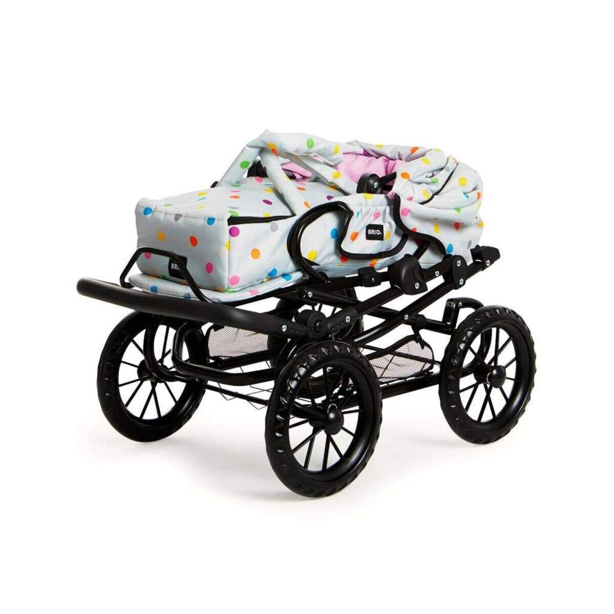 BRIO Puppenwagen Combi, grau mit Punkten