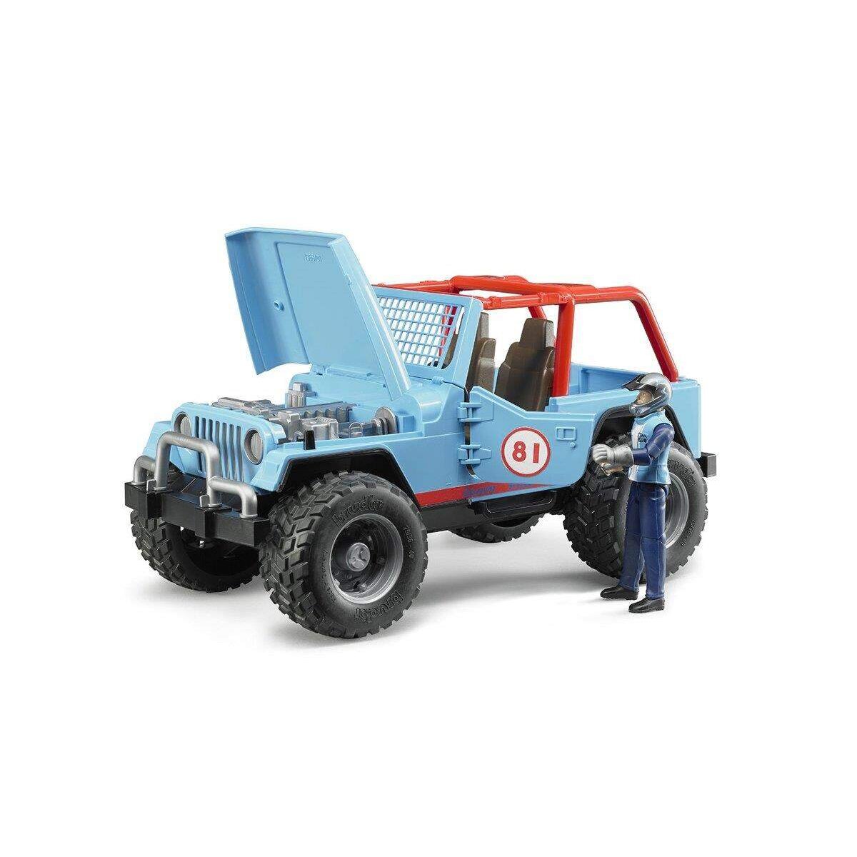 BRUDER® 2541 Jeep Cross Country Racer mit Rennfahrer, blau