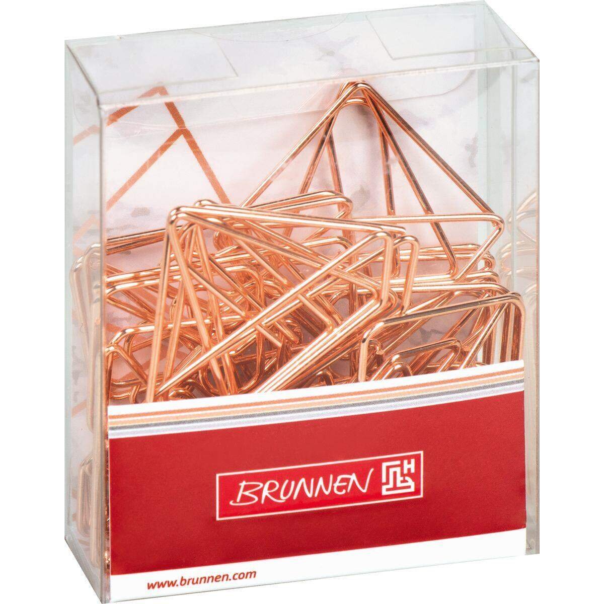 BRUNNEN Büro Clips Gold ca. 3 cm rosegold, 2 Motive sortiert