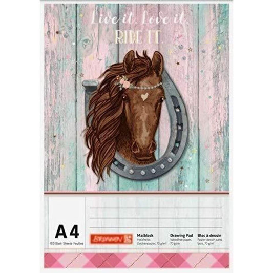 BRUNNEN Malblock Ponylove DIN A4, 100 Blatt, 70 g/m²