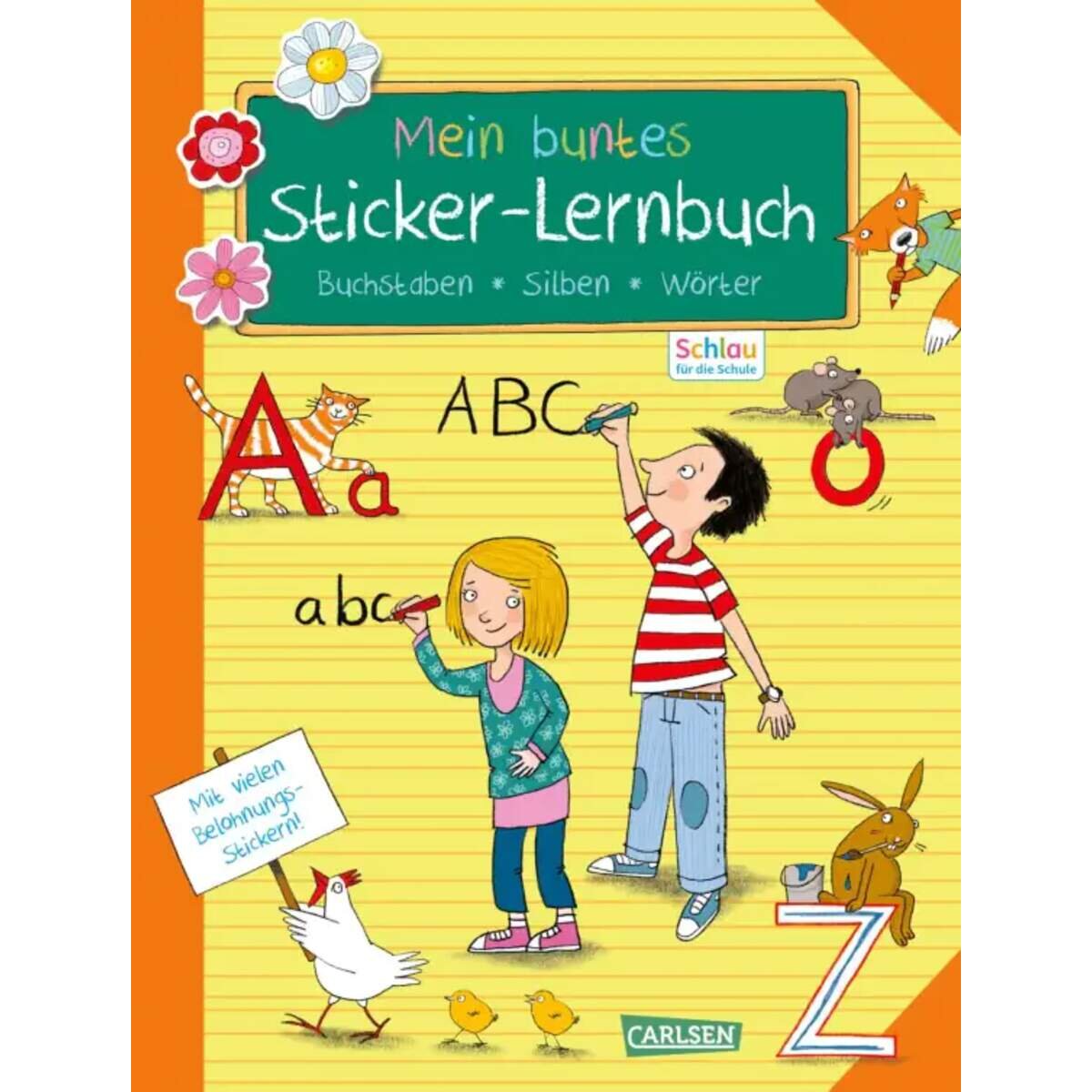 Carlsen Verlag Schlau für die Schule: Mein buntes Sticker-Lernbuch: Buchstaben, Silben, Wörter