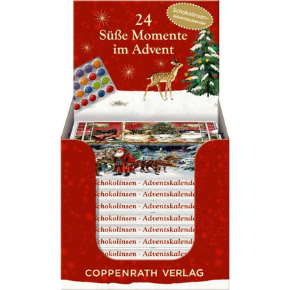 Coppenrath Verlag 24 Schokolinsen-Adventskalender, sortiert.